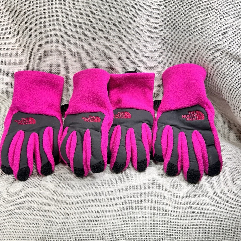 The North Face Youth Gloves‎ Size S Pink Fleece Winter Gloves Lot of 2